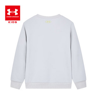 安德玛（Under Armour）女大童圆领加绒卫衣秋冬童装保暖运动百搭舒适女童卫衣 灰 130cm