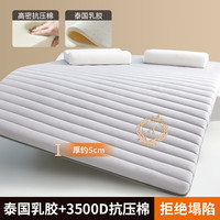 雅鹿乳胶床垫1.8x2米 秋冬家用双人海绵床垫褥子榻榻米垫子垫被记忆棉 单边乳胶床垫-直线灰【厚约5cm】 180x200cm-双人床适用