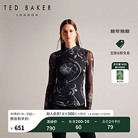 Ted Baker 冬女士半透简约半高领打底衫275030 黑色 0