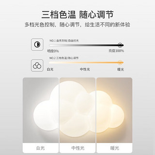 ARROW箭牌照明 全光谱护眼奶油风壁灯卧室床头灯现代简约楼梯 云朵+海星两个装