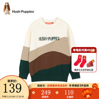 暇步士(Hush Puppies)童装儿童男童女童套头线衣线衣柔软舒适个性时尚 燕麦卡其 130cm