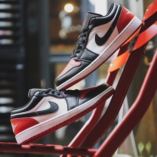 耐克（NIKE）AJ1官网舰店男鞋 23冬季低帮运动鞋休闲鞋潮流板鞋 161/黑红脚趾/AJ1 44 /280/10