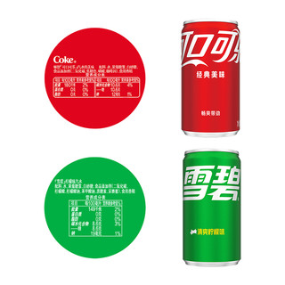 可口可乐 Coca-Cola 碳酸饮料mini200ml*12罐+碳酸饮料雪碧200ml*12罐