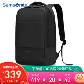 Samsonite 新秀丽 电脑双肩包Samsonite大学生书包15.6英寸 黑色