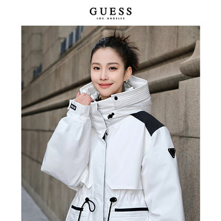 GUESS23 新冬女士多口袋保暖防风工装派克中长款羽绒服-Q3PL17W55RA G7K5-蓝色 L