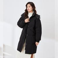 冰洁 BENGEN简约百搭抽褶设计长款防风舒适时尚休闲保暖女式羽绒服