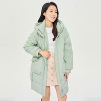 冰洁 BENGEN时尚冬季百搭实用大口袋设计宽松休闲舒适保暖中长款女式羽绒服