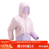 DECATHLON 迪卡侬 儿童轻薄棉服冬装防水南童女童保暖棉衣夹克外套粉色14岁-4663982