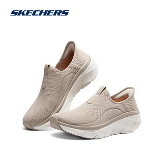 斯凯奇（Skechers）女士舒适简约一脚蹬150099 灰褐色/珊瑚色/TPCL 35