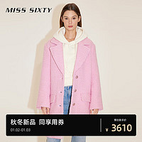 MISS SIXTY羊毛呢料外套女西装领温柔高级气质千金风 粉红 XS