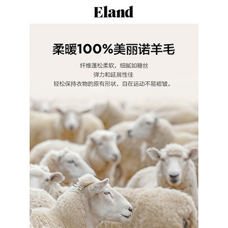 【100%绵羊毛】Eland衣恋针织衫女圆领纯羊毛棉花糖毛衣秋