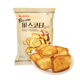 LOTTE 乐天 韩国进口零食乐天蒜香烤面包片70g酥性饼干烤馍片非油炸膨化食品