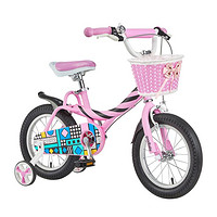 gb 好孩子 儿童自行车女孩单车14/16英寸宝宝脚踏车女童公主炫彩条纹款