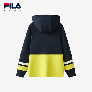 FILA 斐乐 童装儿童卫衣冬中大童连帽卫衣 亮黄绿-LG 160