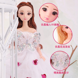 奥智嘉换装娃娃套装大礼盒3D眼公主洋娃娃过家家儿童玩具女孩元旦新年