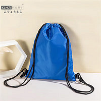 柯良惠子 抽绳束口旅行背包 跑步运动沙滩户外旅行包便携收纳包双肩包 蓝色