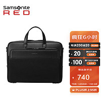 Samsonite 新秀丽 商务公文包男士简约时尚手提包15.6英寸电脑包单肩包大容量尼龙PU皮革  QK1*09002 黑色