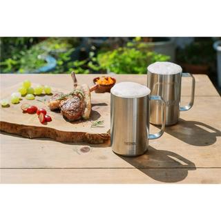膳魔师（THERMOS） 日本啤酒杯饮料杯保冷大容量不锈钢办公马克杯水杯子户外聚餐 JDK-600 S1 简约logo 600ml 500mL以上