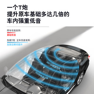 航睿12寸双音圈车载低音炮汽车后备箱有源自带功放音响改装12V24V 12寸纯低音炮+自主安装