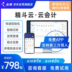Kingdee 金蝶 精斗云云會計V3財務記賬軟件系統做賬出納固定資產管理3賬套1用戶