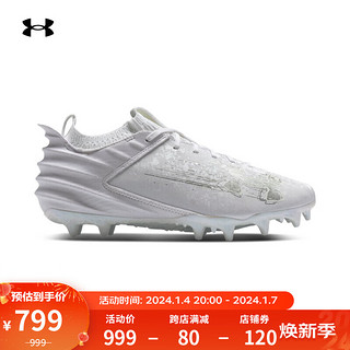 安德玛 UNDERARMOUR）Blur 2 MC男子仿绒面皮革运动橄榄球足球鞋3027978 白色101 43