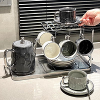 GUYOU 古莜 轻奢咖啡杯套装欧式下午茶咖啡杯子陶瓷杯碟1壶6杯礼盒装