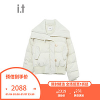 b+ab it 女装大翻领羽绒服时尚设计感羽绒外套W192AIL IVX/白色 XS