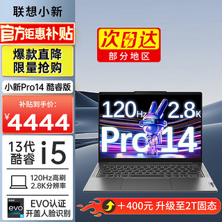 ThinkPad 思考本 联想（Lenovo）小新Pro14 22/23款超能轻薄本14英寸2.8K屏英特尔酷睿i5/i7笔记 i5-13500H 16G 1T 灰 标配