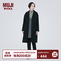 MUJI 無印良品 无印良品（MUJI）女式 羊毛混 切斯特大衣 毛呢外套女款冬季BDA20C3A 黑色 M 160/84A