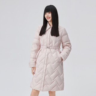 艾莱依2022年羽绒服女冬季中长款小香风过膝小众设计感薄外套 S M L XL
