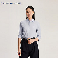 TOMMY HILFIGER24早春女装府绸商务职场休闲小绣标合身衬衫外套37370 浅蓝色C1O 32（XS）