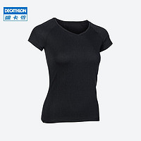 DECATHLON 迪卡侬 女式基础 T 恤 经典黑  4128844