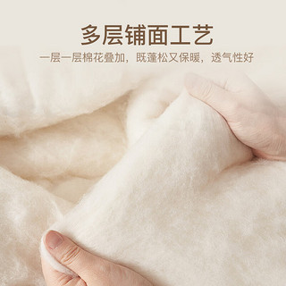 恒源祥棉花被 100%新疆棉被芯A类抗菌单人四季被子5斤 180x200cm 4-5斤(含)
