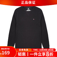 TOMMY HILFIGER 汤米希尔费格（Tommy Hilfiger）休闲百搭男士长袖T恤卫衣 黑色09T3585 S
