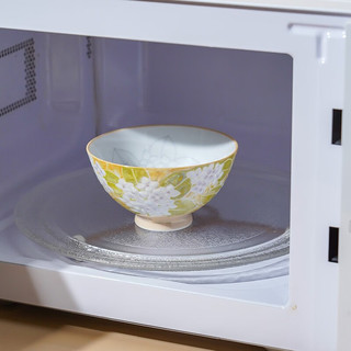 美浓烧 2023新款珠光釉精致小碗 好看陶瓷餐具碗具微波炉专用碗 浮雕釉-晨光金