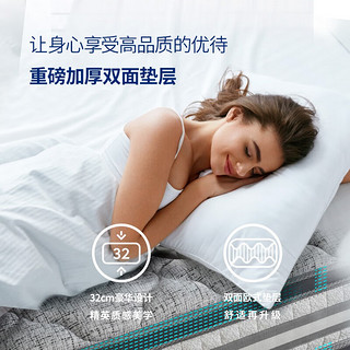 雅兰（AIRLAND）乳胶+凝胶记忆棉双人厚床垫 奢华羊毛棉独袋弹簧 金棕榈 1.8*2m