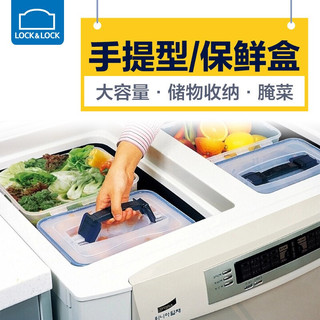 乐扣乐扣 手提型塑料密封收纳盒收纳箱整理箱 可作药盒药箱储物箱 水果保鲜盒 透明10L