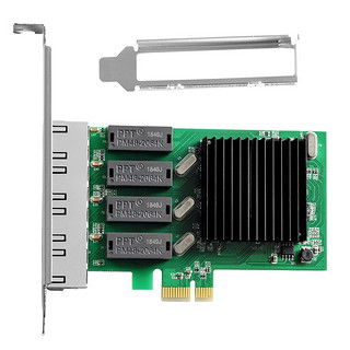 魔羯 MOGE 四口千兆 PCI-E X1接口4口千兆服务器电口4口千兆 RTL8111H千兆网口扩展卡 MC2258