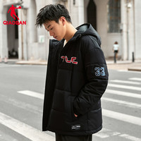 中国乔丹棉服男短款连帽宽松加厚运动外套棉衣男