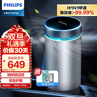 PHILIPS 飞利浦 车载空气净化器有效清除雾霾花粉灰尘瓦解病毒细菌 GP5602 灰色