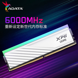 威刚(ADATA)XPG龙耀D300G DDR5内存16G 32G灯条电竞频RGB套条海力士A代颗粒 16G 白色 6000频率 C36