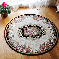 xincai 馨采 玫瑰满园 圆形地毯 咖啡色 120cm