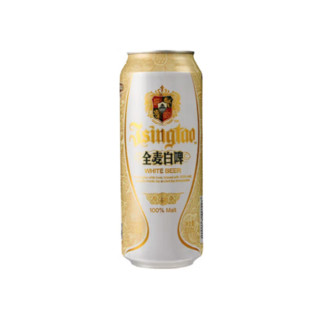 88VIP：青岛啤酒 小麦白啤500ml*12听整箱全麦酿造口感醇正新鲜正品 1件装