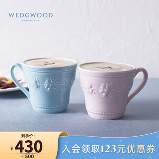 WEDGWOOD 欢愉假日马克杯对杯陶瓷杯子水杯咖啡杯 欢愉假日蓝粉马克对杯