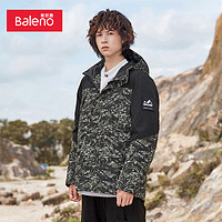 Baleno 班尼路 男士迷彩连帽拼接中厚羽绒服 01G6