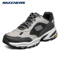 斯凯奇（Skechers）运动鞋男子休闲鞋秋冬季复古潮流户外鞋厚底老爹鞋 【灰色/黑】-拼接款 41.5