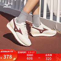 美津浓（MIZUNO）24男女秋冬鞋子经典复古厚底 层次拼接秋冬休闲运动鞋LG 70S 13/棉白/酒红 38.5