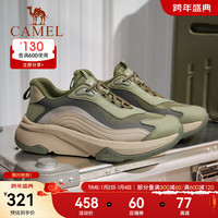 骆驼(CAMEL)休闲运动鞋2024年复古网面耐磨防滑厚底增高男鞋 G14S187010军绿色 41