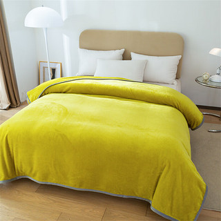 江南序午睡毯子单人盖毯沙发毯居家双人床上毛毯云貂绒舒适柔软盖毯 秋香色 150*200cm