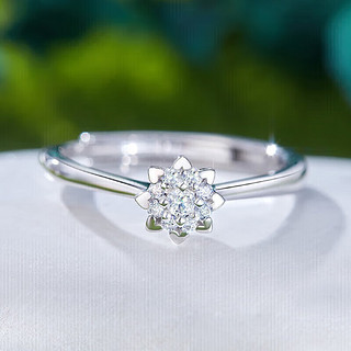 SEAZA 喜钻 生日礼物80分效果钻石戒指活口可调节钻戒求婚送女友